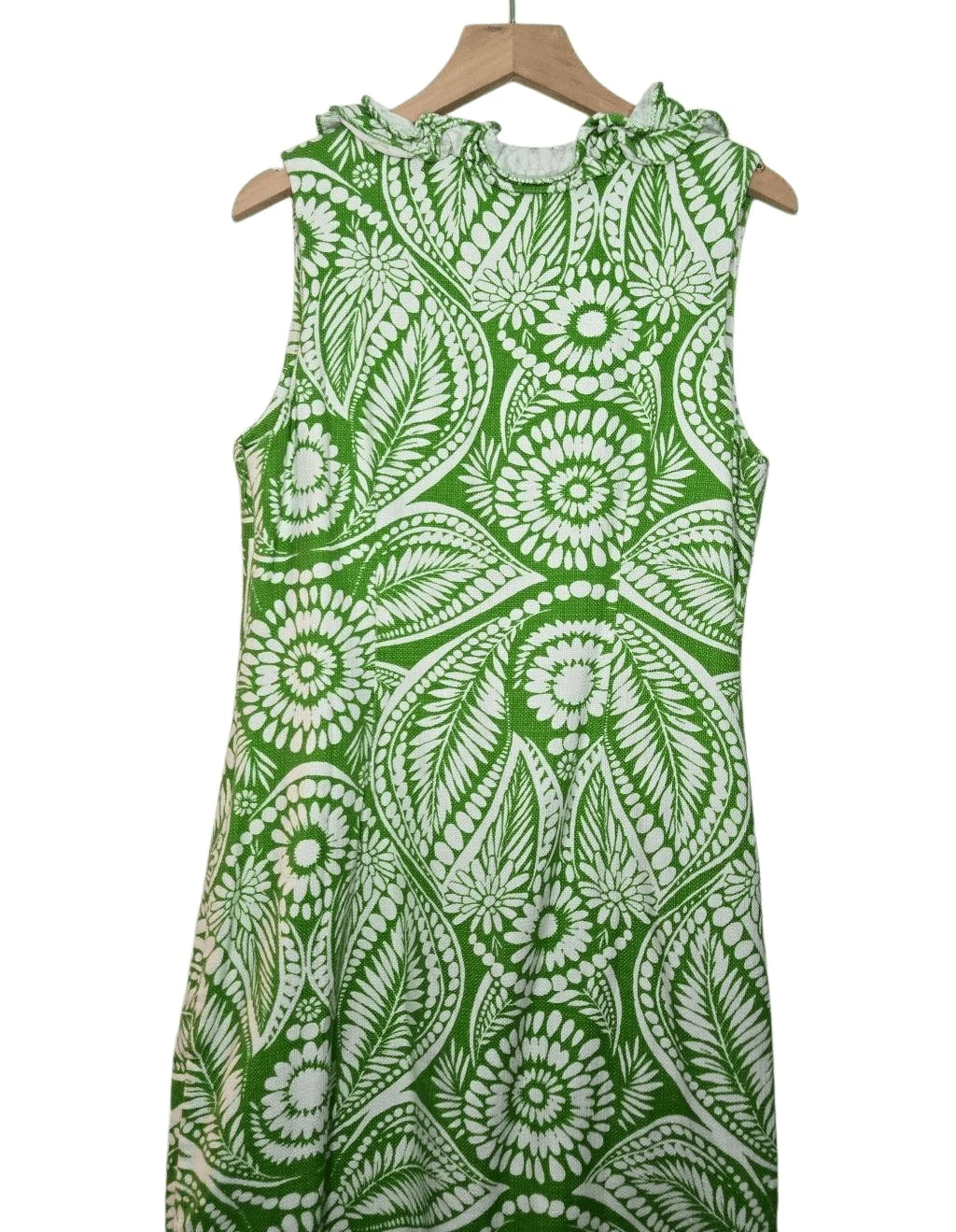 Abito Kate Spade Bonnie verde zucchero bianco floreale senza maniche vacanze estate Spri