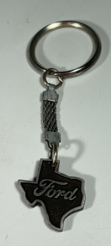 Ford Texas Athens Silver Tone Keychain NEW Vintage - Picture 1 of 2