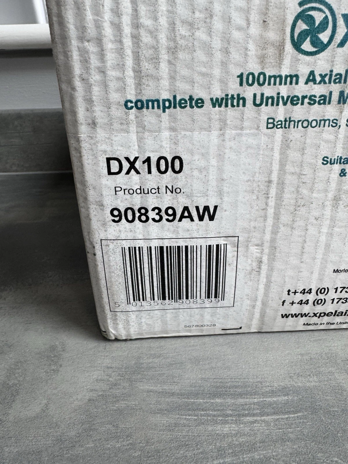 Xpelair 100mm Axial Extract Fan With Universal Mounting Kit DX100 90839AW New 3