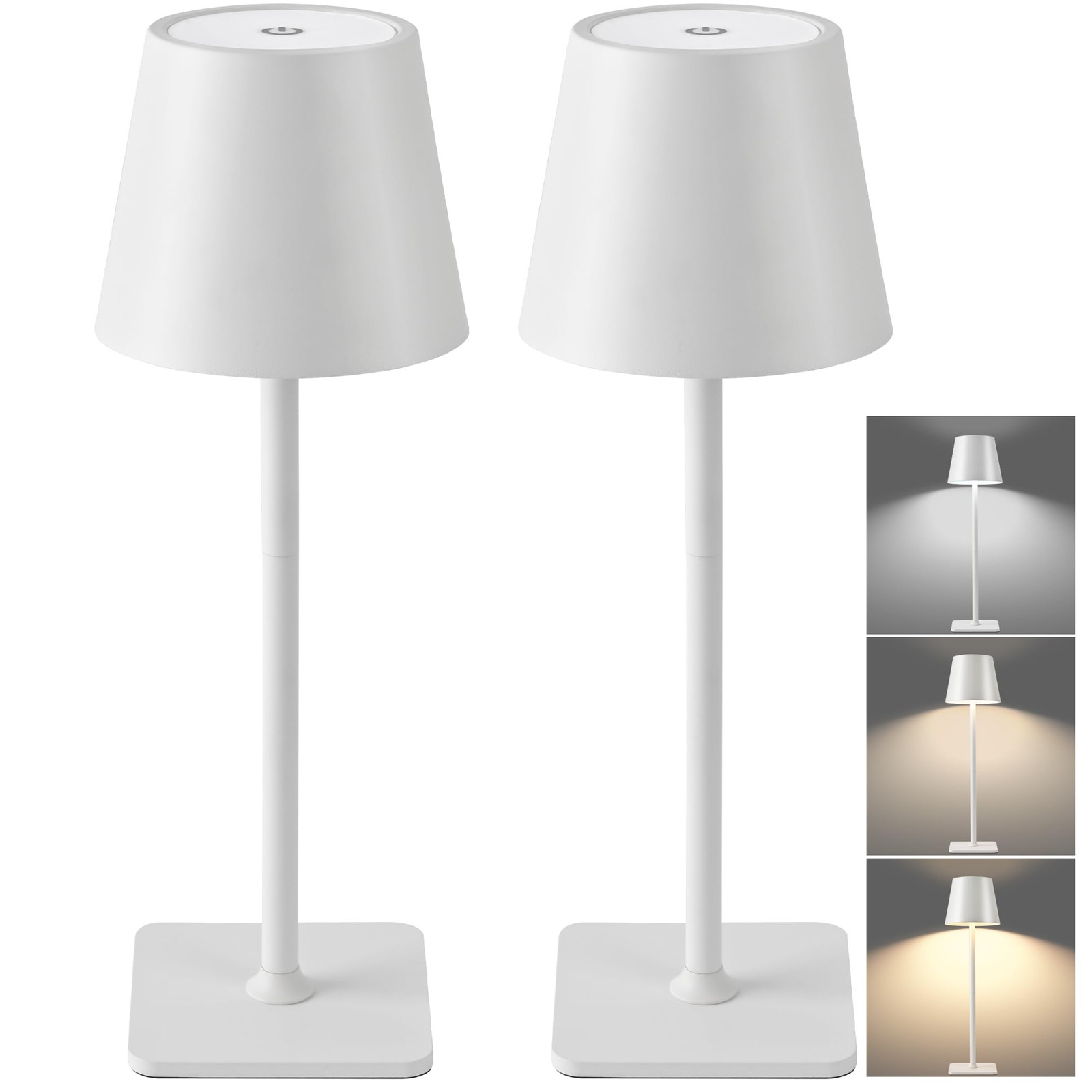 2-Pack Cordless Rechargeable Table Lamp with 5200mAh Battery Portable LED Light