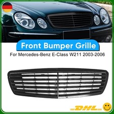 Frontgrill Schwarz Gl&auml;nz f&uuml;r Mercedes E Klasse W211 03-06 K&uuml;hlergrill Sportgrill