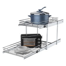 2 Tier Pull Out Cabinet Organizer, 20" W x 21" D 2 20 21 IN, 2 tie