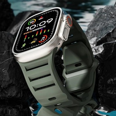 For Apple Watch Series Ultra 3 11 10 9 8 7 iWatch 49mm Silicone Sport Band Strap