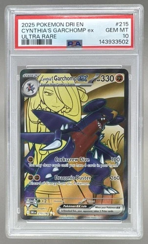143933502 Cynthia's Garchomp ex 2025 Pokemon Destined Rivals #215/182 PSA 10