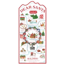 NEW JILZARAH Handmade Clay Bead DEAR SANTA CHRISMAS YOUTH Bracelet 8mm