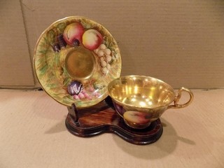 Aynsley England Fine Bone China Orchard Gold Pattern Cup & Saucer Set Vintage