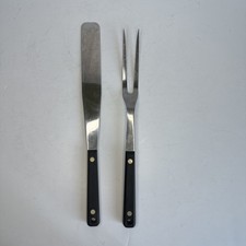 Vintage EKCO FLINT VANADIUM Stainless Steel MEAT FORK & SPREADER  Utensils