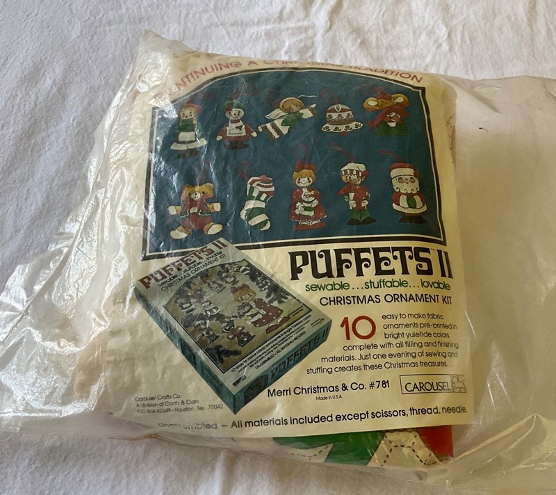 NEW Puffets II Christmas Ornament Kit #781 Carousel Co Sewing Stuffed NIP VTG
