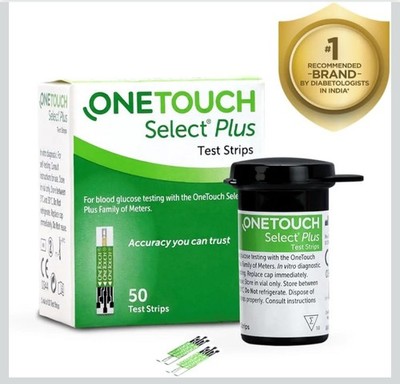 OneTouch Select Plus Test Strips | Pack of 50 Strips | Blood Sugar Test Machine