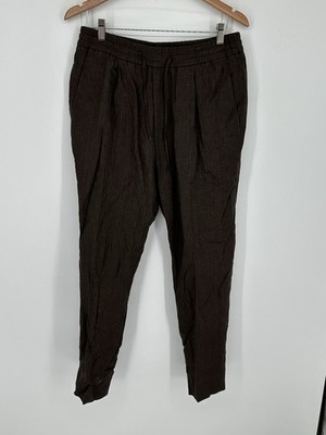 NWT Todd Snyder Mens Sz M 100% Linen Madison Traveler Pant Brown Drawstring K0