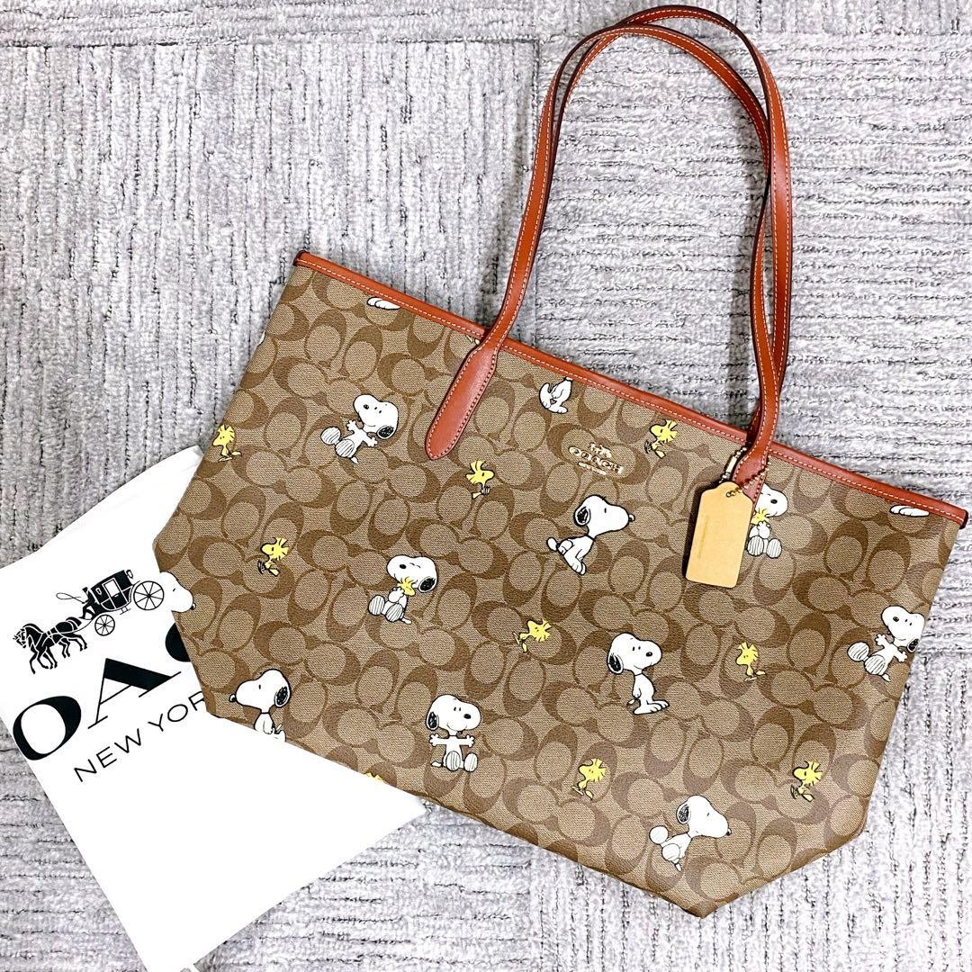 新品COACH CF166 トートバッグ Coach x Peanuts City Signature Tote Bag CF-166 | eBay