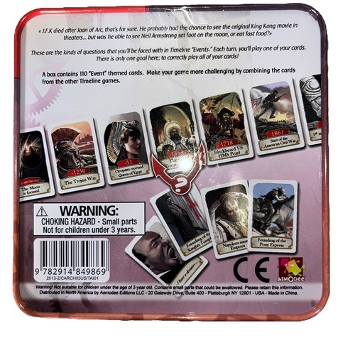 Asmodee Timeline Historical Events Card Game COMPLETE Tin Frederic Henry - Picture 4 of 4