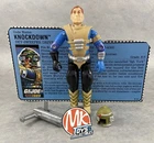 1987 GI JOE 3.75” -KNOCKDOWN (V1 / S6) w/ FILECARD&ACCESSORIES: BATTLEFORCE 2000