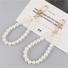Pearl Keychain Bead Shell Bag Charm Phone Backpack Car Key Chain Pendant
