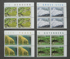 Liechtenstein ** 2004, Eckrand-4er-Blöcke "Liechtenstein von oben"