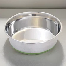Heavyweight 3oz Stainless Steel Dish Silver Bowl For Cats & Dogs No Slip Bottom