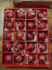 20 piece blown glass Christmas tree ornaments red round, and top shape see pics