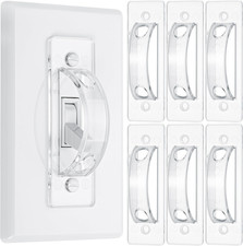 Bates Light Switch Guard - 6 Pack Child Proof Covers, Clear Toggle Switch Blocke