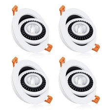 3.5 Inch Eyeball Gimbal LED Recessed Lighting Dimmable Downlight, 7W 70W Hal...