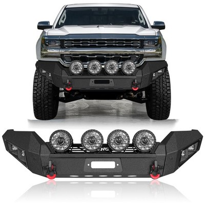 Vijay New Front Bumper Fits 2016-2018 Chevy Silverado 1500 W/Round Lights