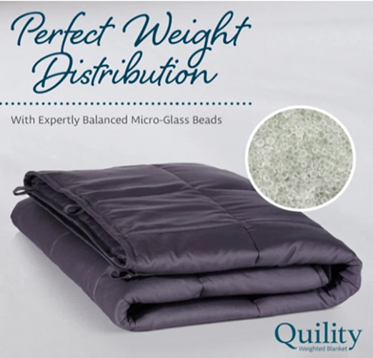 Quility Weighted Blanket for Adults with Cover (12 LB 48 x 72) Blue - Image 4 of 4