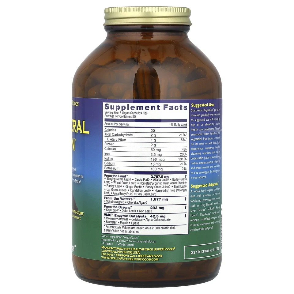 HealthForce Superfoods Vitamineral Verde Versión 5 3 400 VeganCaps Sin Gluten, Foto 2 de 2