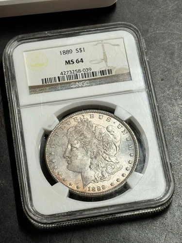 1889 P Morgan Silver Dollar Stunning Gem BU Graded NGC MS64 $1 Coin (Slab1599)