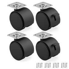 RAVN HAMAN Set of 4 Heavy Duty Furniture Castors - 30 mm Wheels with Brake