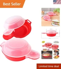 2 sets Microwave Egg Cooker,1 Minute Fast Egg Hamburg Omelet Maker Kitchen Co...