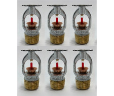 Tyco Fire Sprinkler Head Upright 3/4 Inch 155F Silver Set of 6