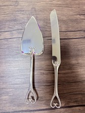 Wedding Cake Knife and Server Set Silver Plated