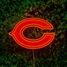 16"x10" Chicago Bears Football Vivid LED Neon Sign With Dimmer USB Powered Light