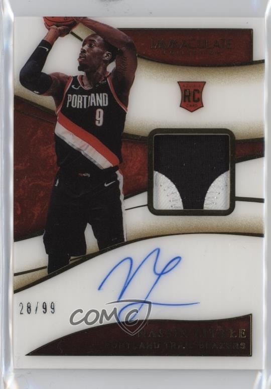 2019-20 Panini Immaculate Rookie 28/99 Nassir Little #102 Patch Auto 3hd