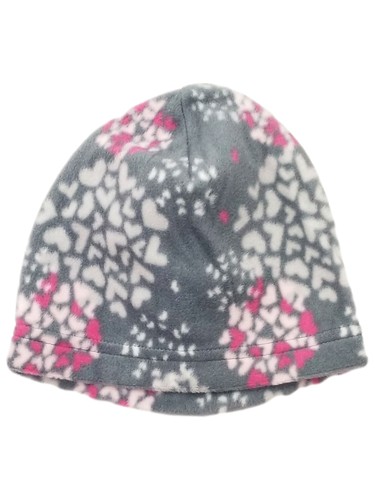 London Fog Infant Girls Pink Gray Hearts Zip Up Warm Jacket w/ Hood & Beanie 18M - 第 2/2 張圖片