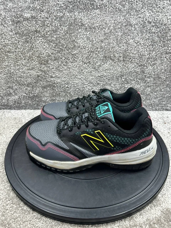 New Balance Zapatos Mujer Talla 8.5 D 589v1 Puntera Compuesta Trabajo Negro Plomo Zapatilla Foto 3 de 4
