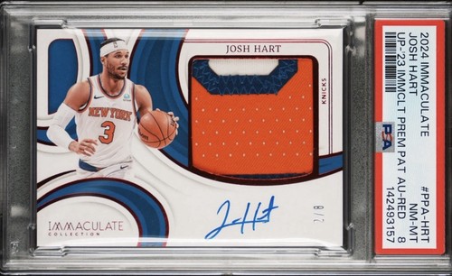 Josh Hart Patch Autograph Immaculate /8 On Card Auto Psa 8