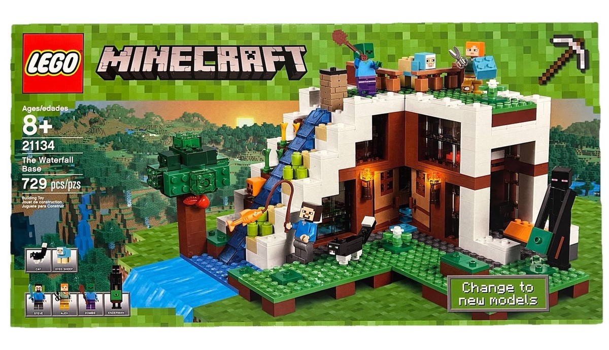 Lego Toy Lego 21134 Minecraft The Waterfall Base Stores Waterfall