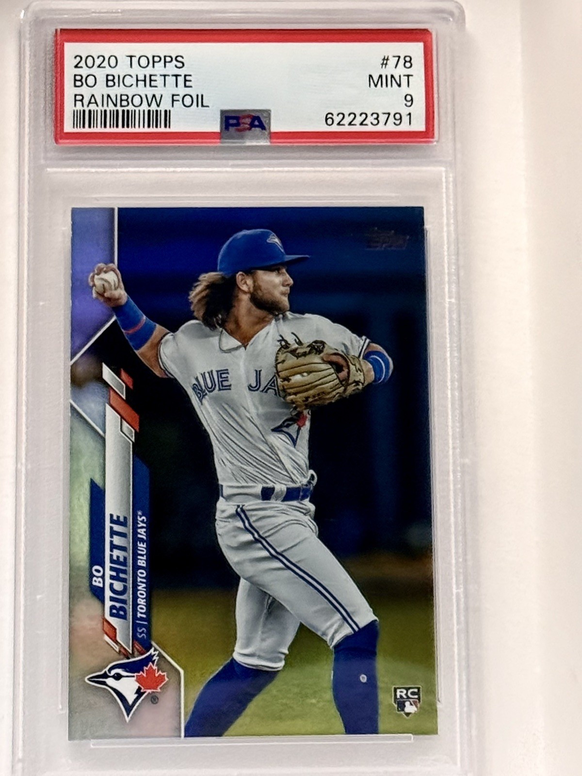 120060304 Bo Bichette 2020 Topps #78 Rainbow Foil Rookie RC PSA 9