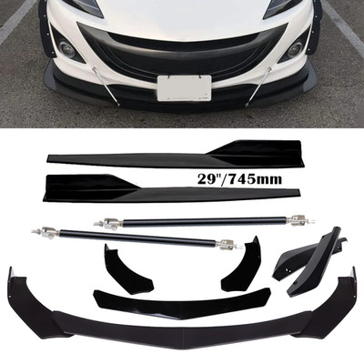 Front Rear Bumper Lip Spoiler Splitter Glossy Black Body For Mazda Speed 3 5 6