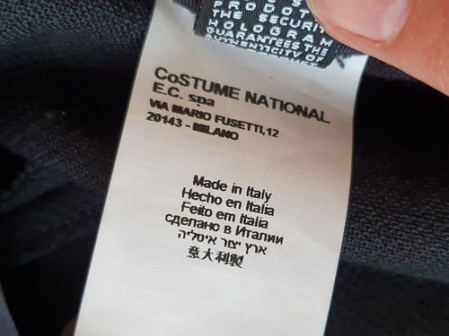 Costume National CNC Designer Black Skirt Size 44 Leather/Wool/Silk & Pockets - Picture 9 of 12