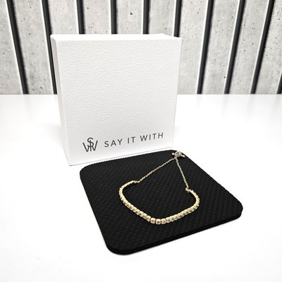 SAY IT WITH verstellbares Tennisarmband Gold - Sterlingsilber - UVP 39£ - NEU