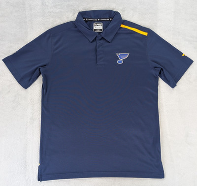 St Louis Blues Polo Shirt Fanatics Authentic Pro NHL Blue Short Sleeve Men Large