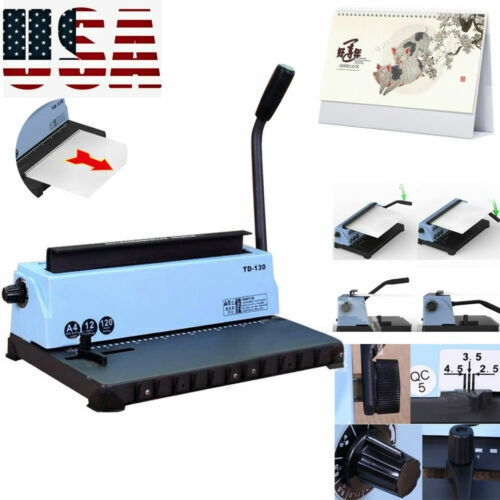 34 Holes Manual Punching Binding Machine Steel Spiral Coil Binder for