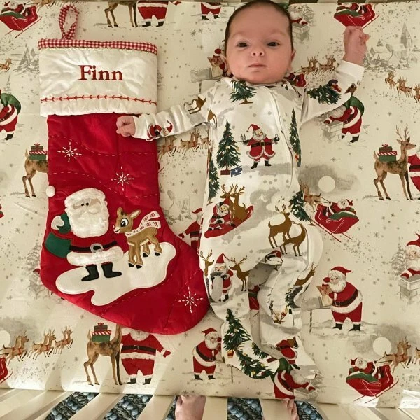 Pottery Barn Disney CRIB TODDLER bed SHEET holiday Winter gift Christmas Santa , - Image 3 of 4