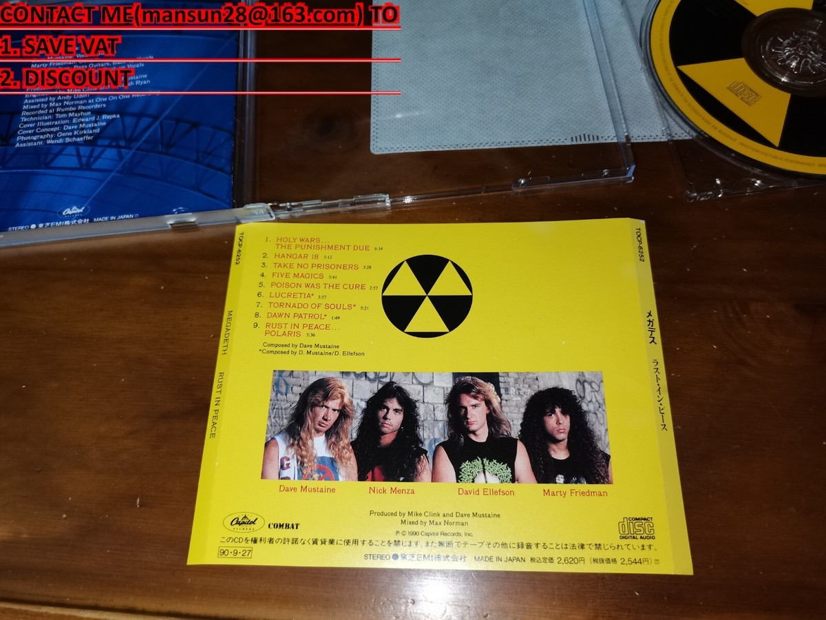 Megadeth / Rust In Peace JAPAN TOCP-6252 1ST PRESS D4 | eBay