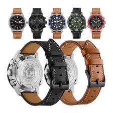 For Citizen Eco-Drive Watch Band 18mm 20mm 22mm Classic Leather Wristwatch Strap