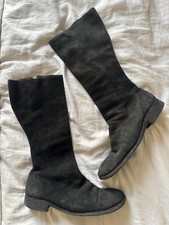 Guidi Black Suede Boots Size 7
