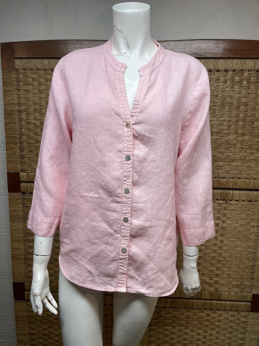 Chemise Boutonnée Hot Cotton By Marc Ware - Femme Taille S - 100% Lin - Col V