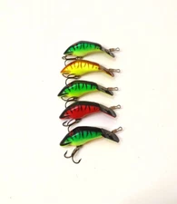 (5) Vintage Joe Bucher Power Tec Crawbug Crankbait Fishing Lures Lot of 5