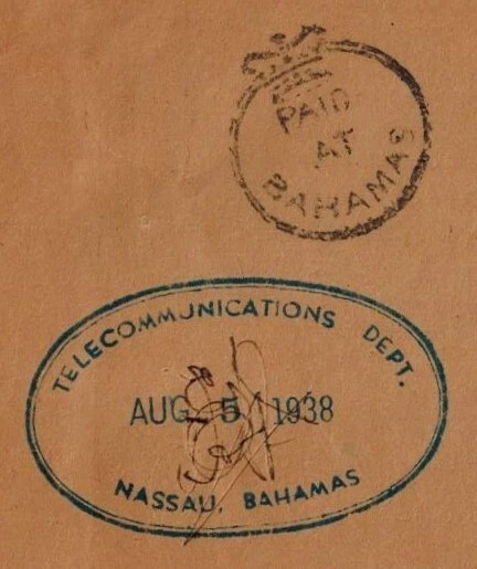 巴哈马 1938 年 OHMS 保护套 带单环冠圈和其他标志 罕见 — 第 2/4 张图片